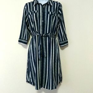 Striped Button Up Dress